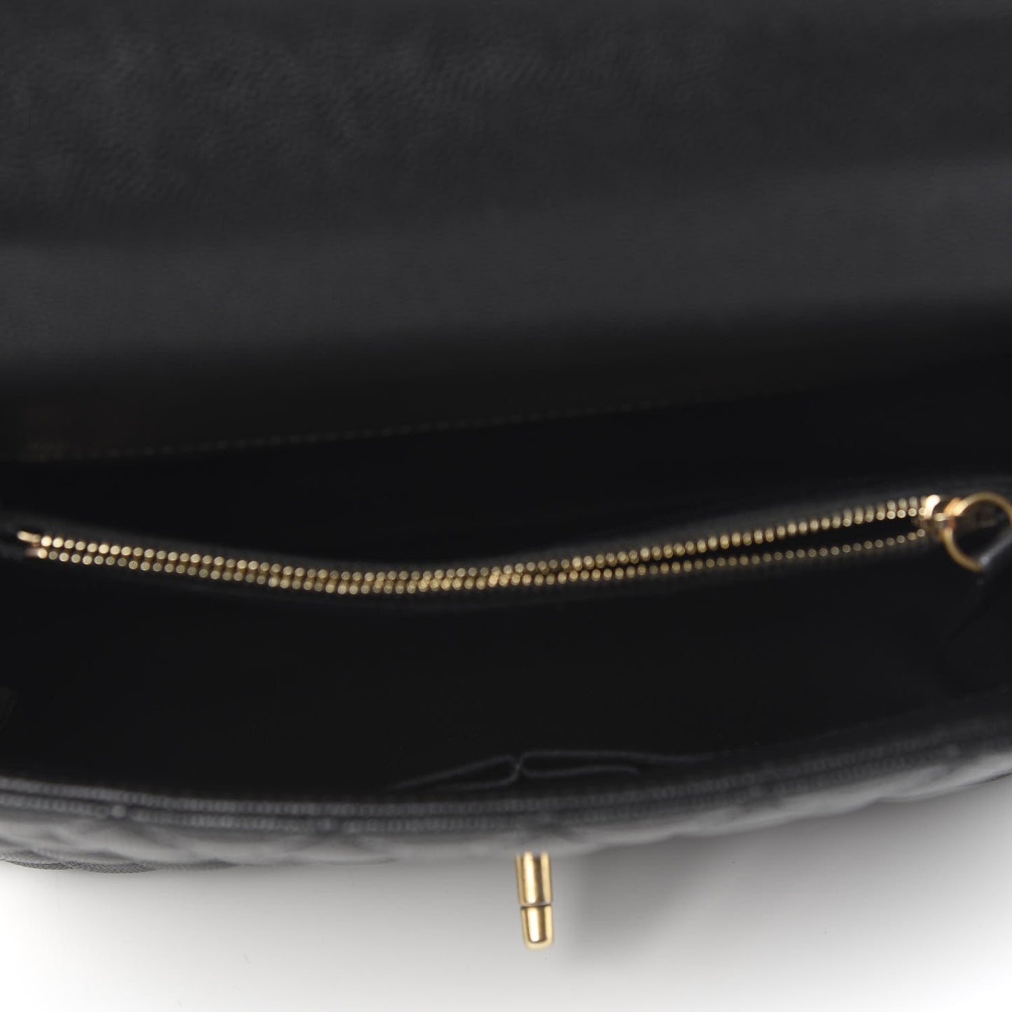 Caviar Lizard Embossed Quilted Small Coco Handle Flap Black