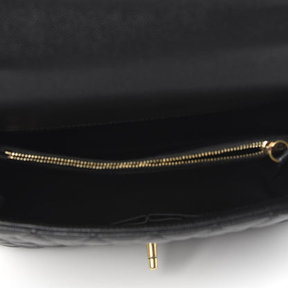 Chanel Caviar Lizard Embossed Quilted Small Coco Handle Flap Black 5 of 10
