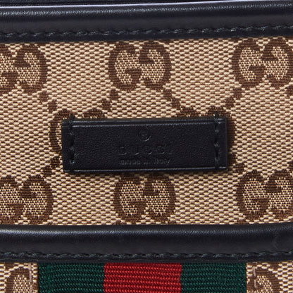 Gucci GG Monogram Web Flat Messenger Bag Dark Brown 6 of 8
