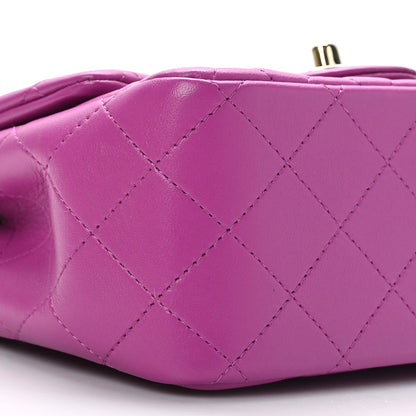 Chanel Lambskin Quilted Mini Square Flap Purple 8 of 9