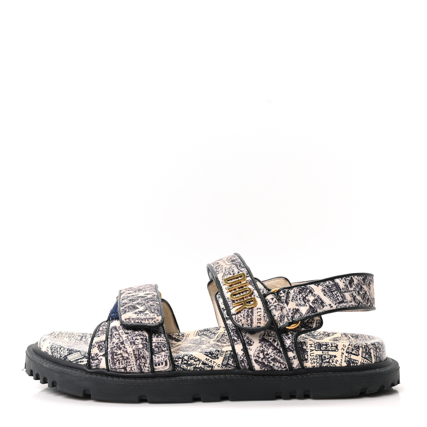 Christian Dior Technical Fabric Plan De Paris Dioract Sandals 38.5 Blue White 1 of 8
