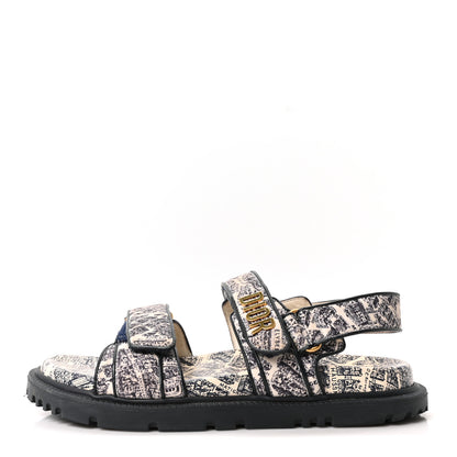 Christian Dior Technical Fabric Plan De Paris Dioract Sandals 38.5 Blue White 1 of 8