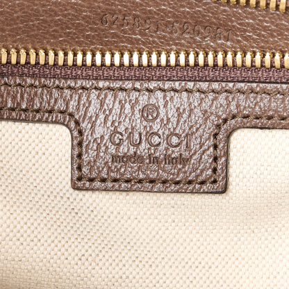 Gucci Monogram Jumbo GG Textured Dollar Calfskin Web Messenger Shoulder Bag Camel Ebony New Acero 6 of 11