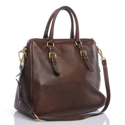 Prada Vitello Daino Bauletto Brown 3 of 9