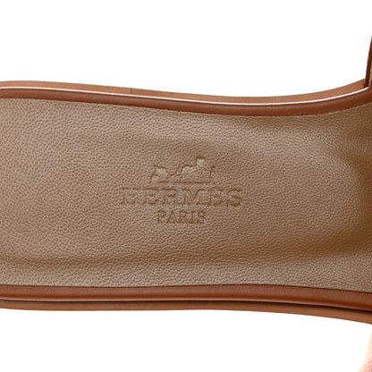 Hermes Box Calfskin Oran Sandals 35.5 Gold 7 of 9
