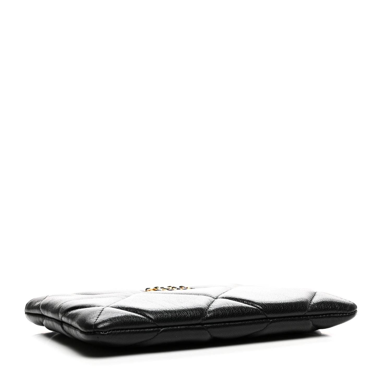 Goatskin Quilted Chanel 19 Cosmetic Case Black