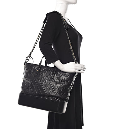 Chanel Calfskin Quilted Large Gabrielle Shopping Tote Black 2 of 13