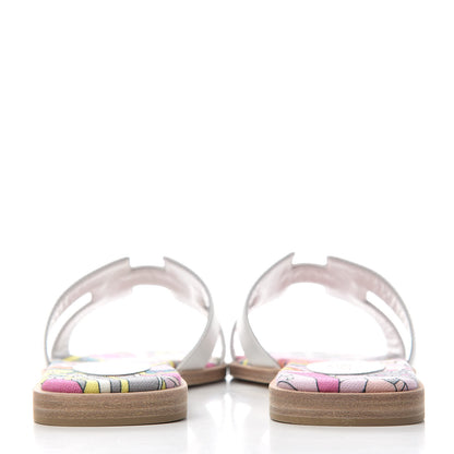 Hermes Faubourg Rainbow Oran Sandals 37 White Multicolore 7 of 15