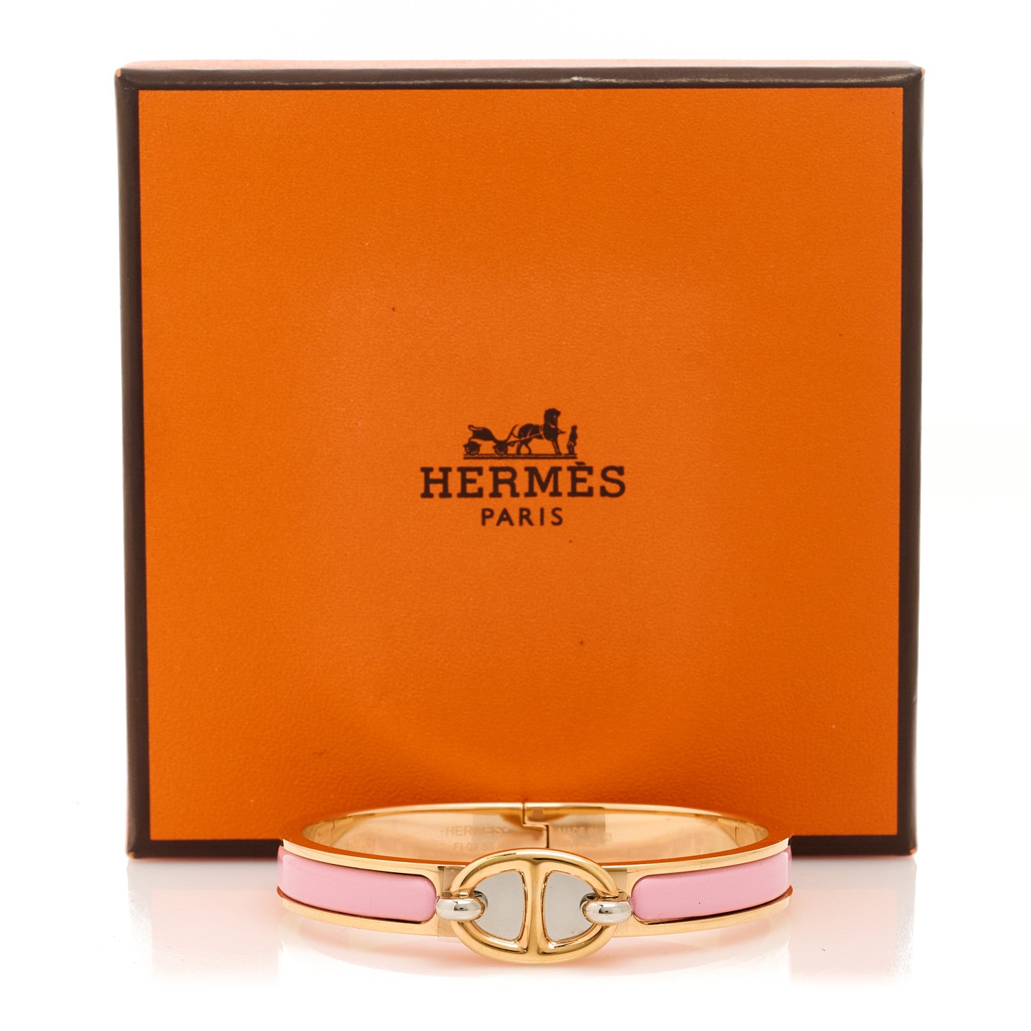 Hermes Enamel Mini Clic Chaine d'Ancre Bracelet PM Rose Candeur 5 of 5
