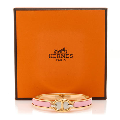 Hermes Enamel Mini Clic Chaine d'Ancre Bracelet PM Rose Candeur 5 of 5