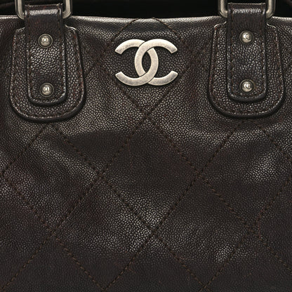 Chanel Caviar Quilted Bowler Tote Brown 8 of 15