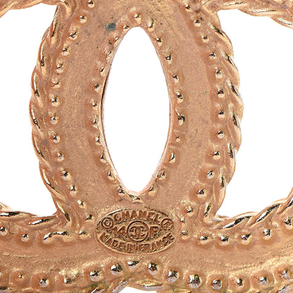 Chanel CC Drop Earrings Matte Gold 4 of 5
