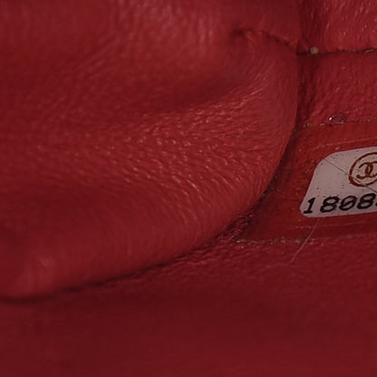 Chanel Iridescent Caviar Clutch with Chain Flap Red 7 of 12