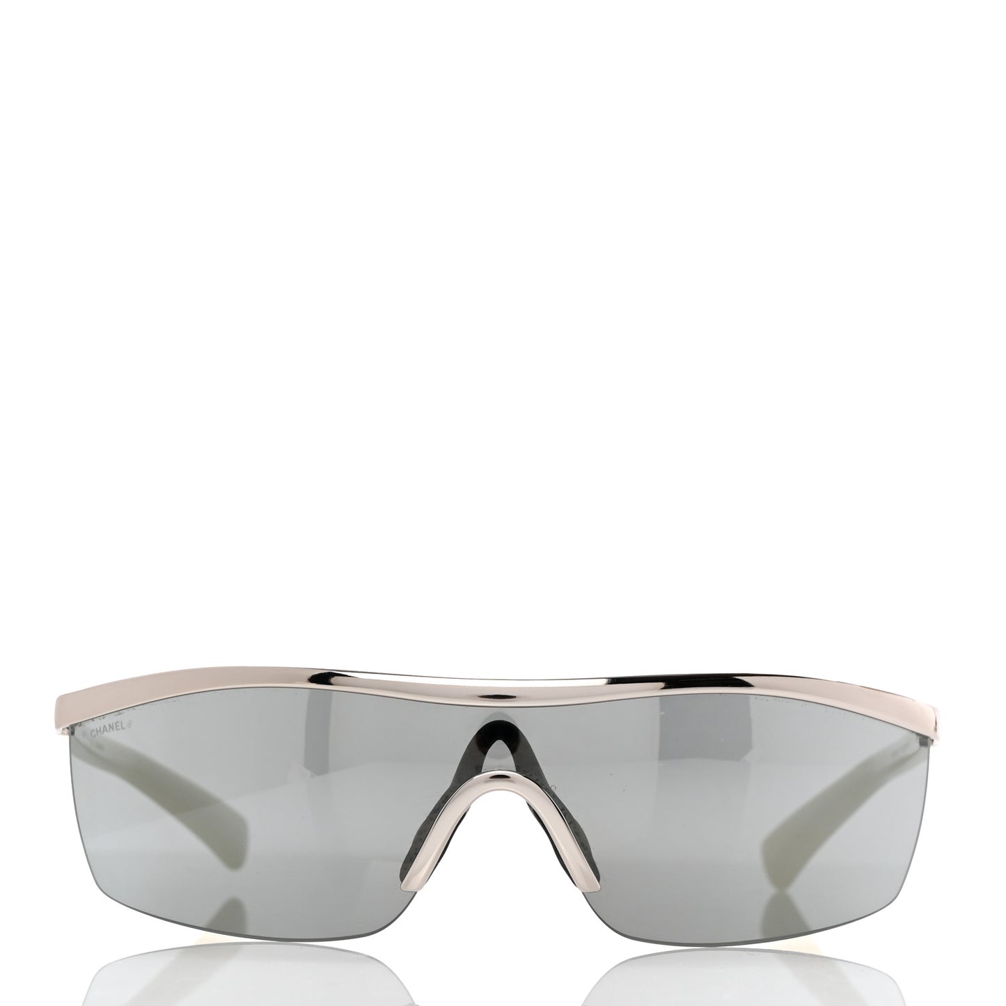 Acetate Shield Sunglasses 71474 Silver White