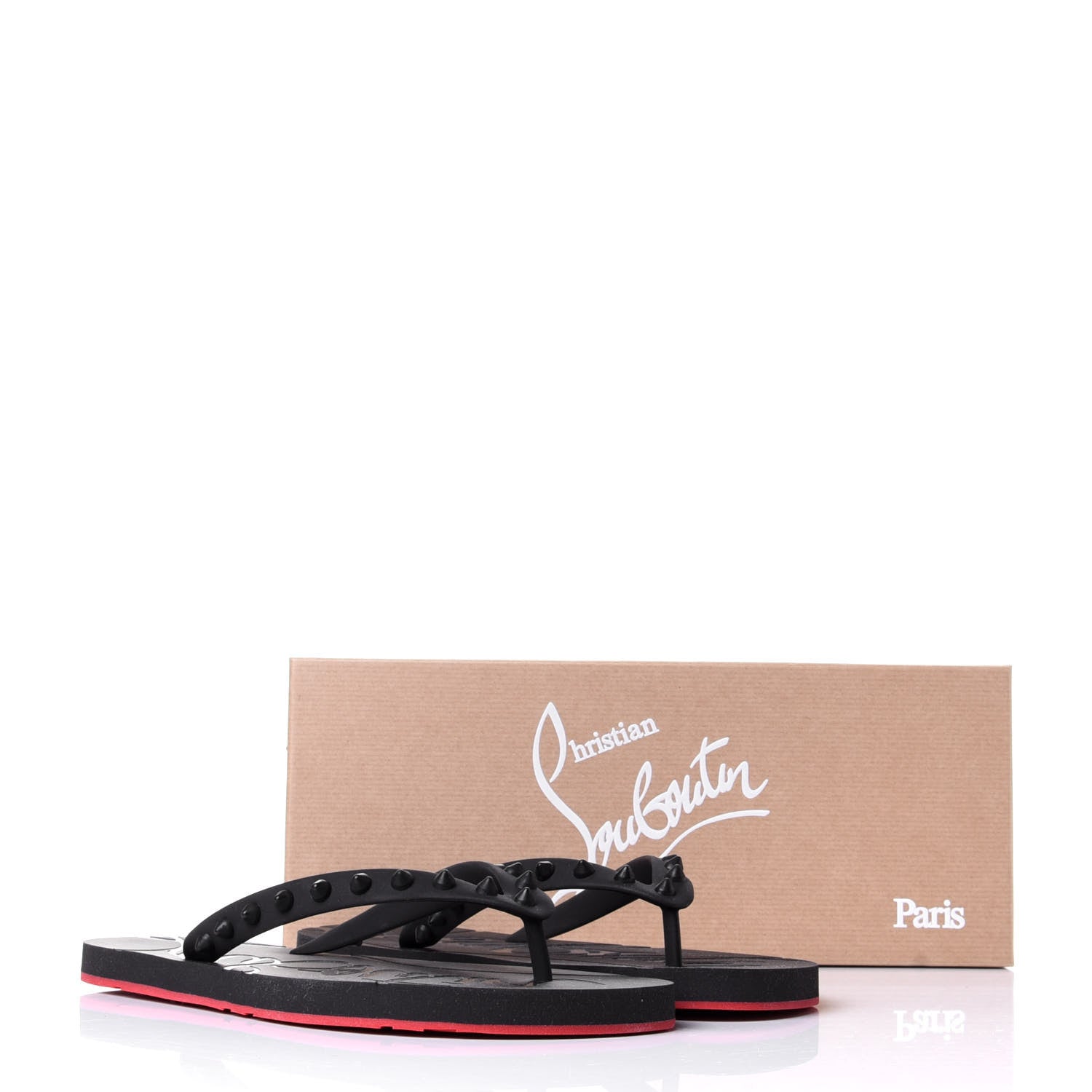 Christian Louboutin Rubber Spike Loubi Donna Flip Flop 38 Black 10 of 10