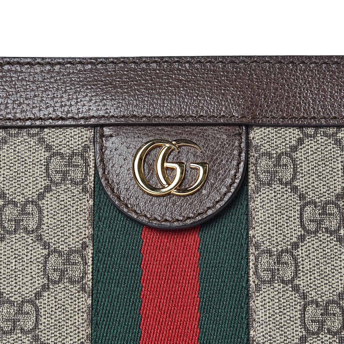 GG Supreme Monogram Web Small Ophidia Chain Shoulder Bag Brown