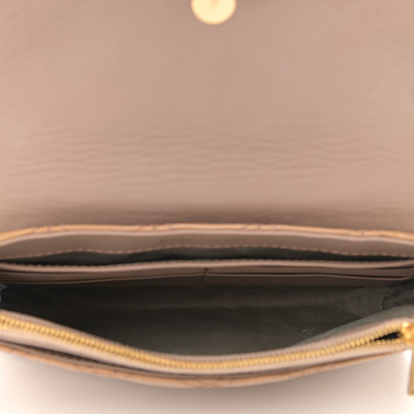 Patent Quilted Crossbody The Small Single Flap Beige