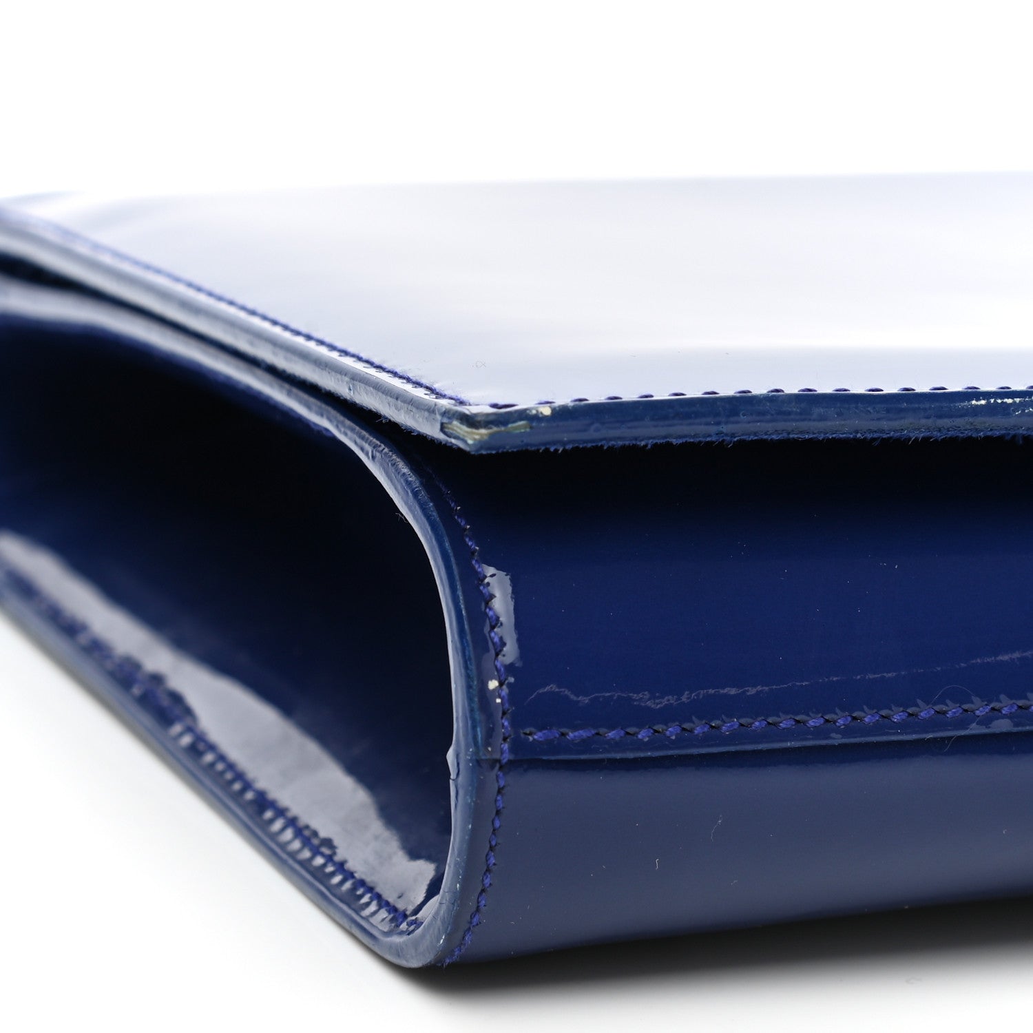 Saint Laurent Patent Calfskin Monogram Large Belle De Jour Clutch Royal Blue 6 of 10