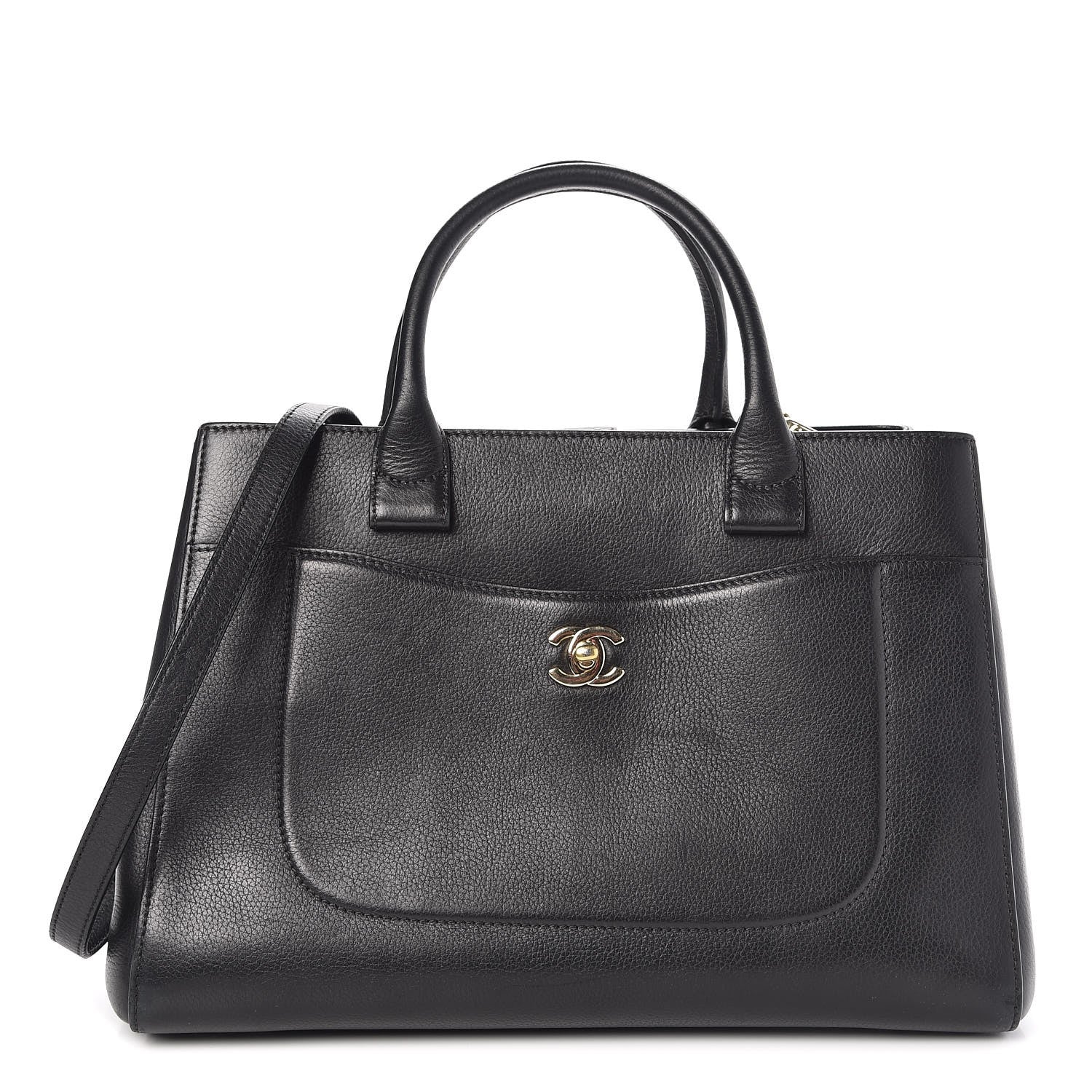 Chanel Grained Calfskin Small Neo Executive Shopper Tote Black 1 of 14