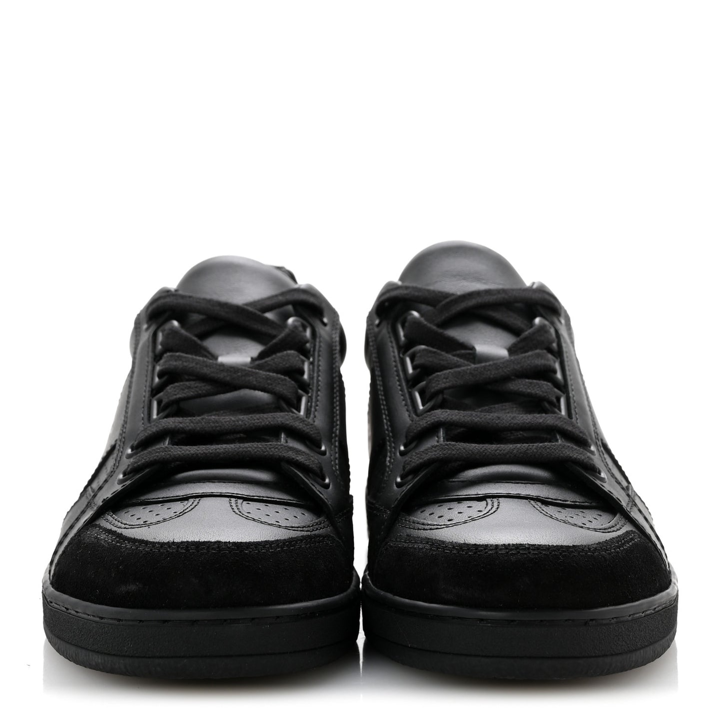Calfskin Suede Logo Sneakers 36.5 Black