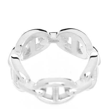 Hermes Sterling Silver PM Chaine d'Ancre Enchainee Band Ring 52 6 7 of 9