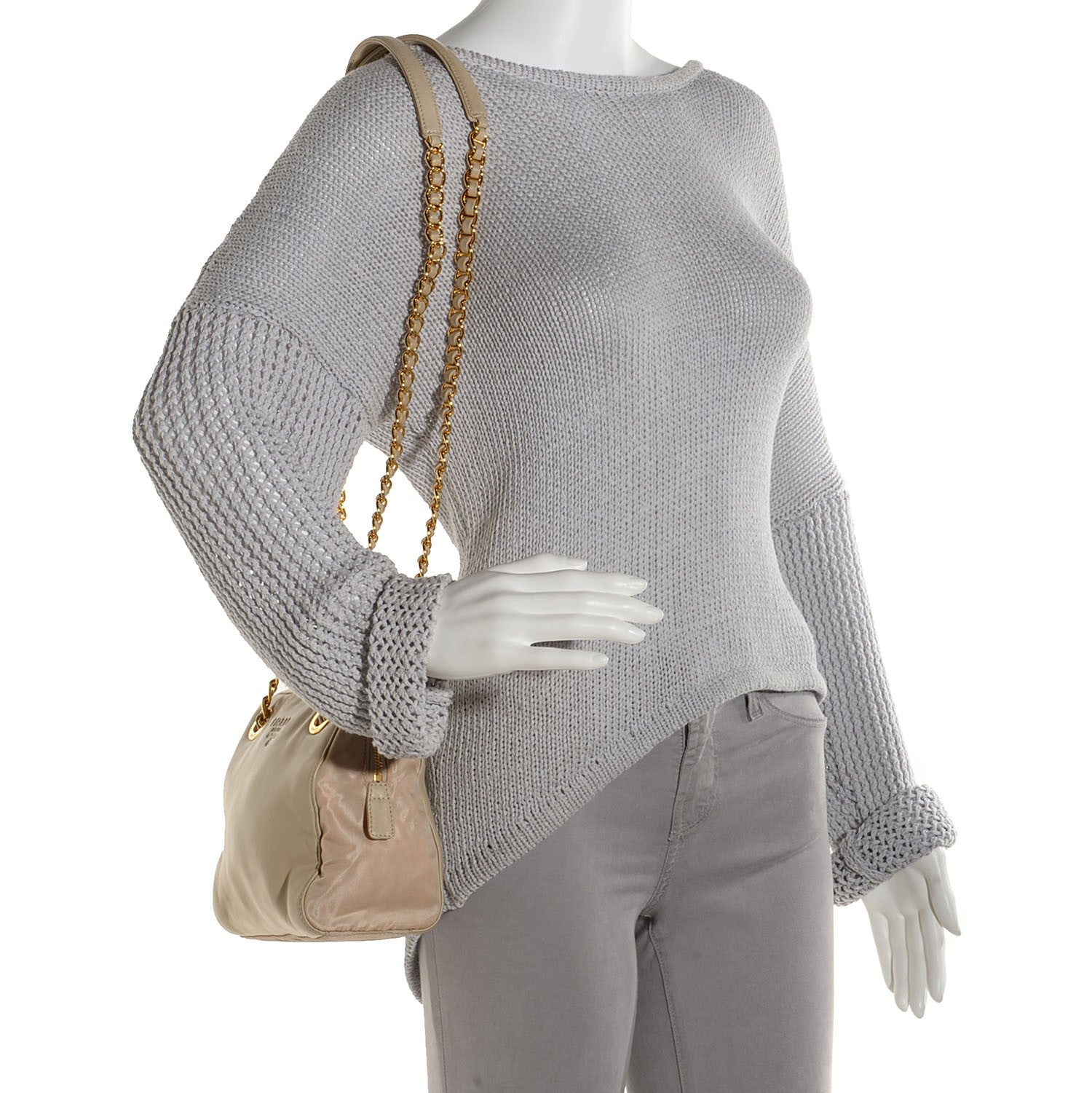 Prada Nappa Tessuto Chain Shoulder Bag 2 of 8