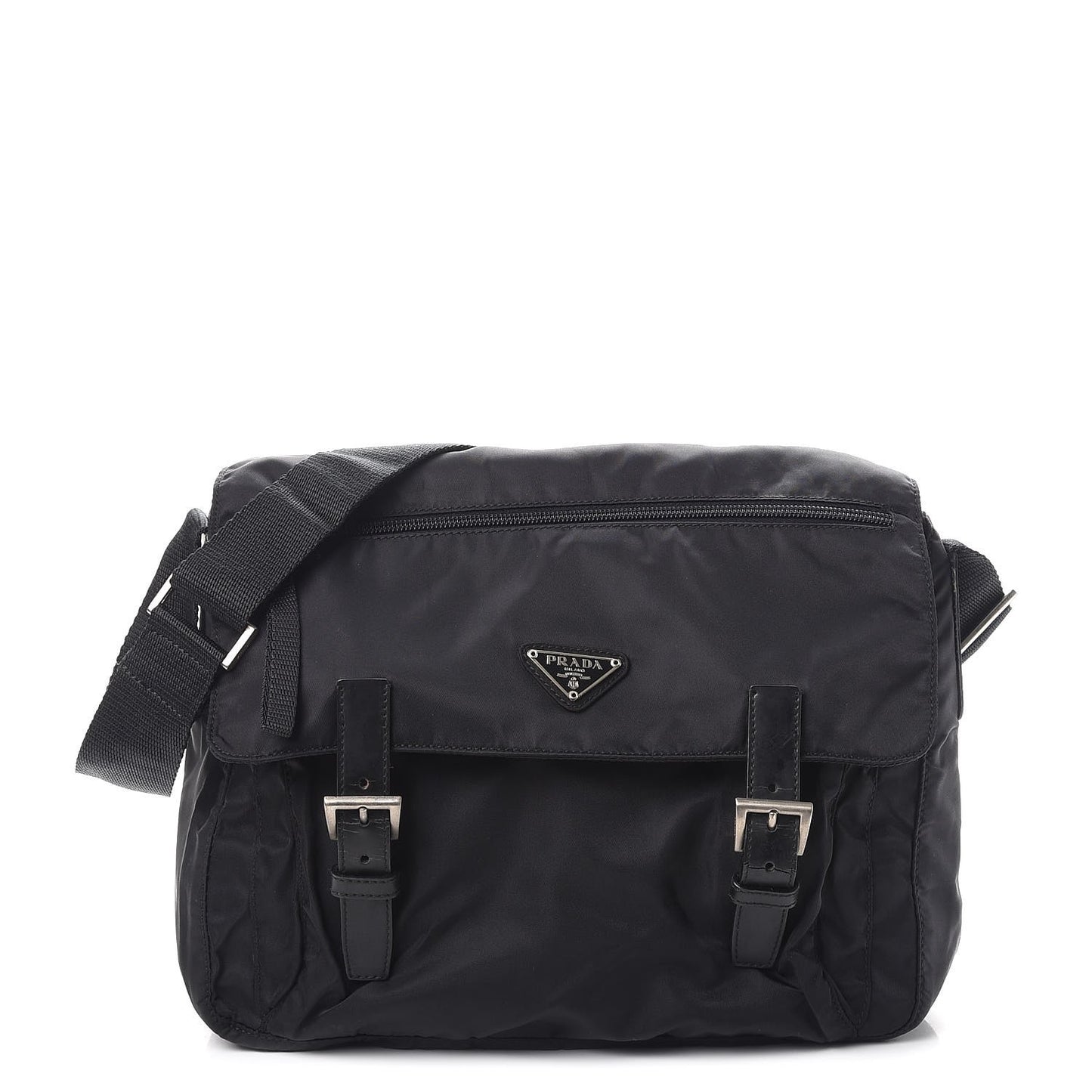 Nylon Vela Messenger Bag Black