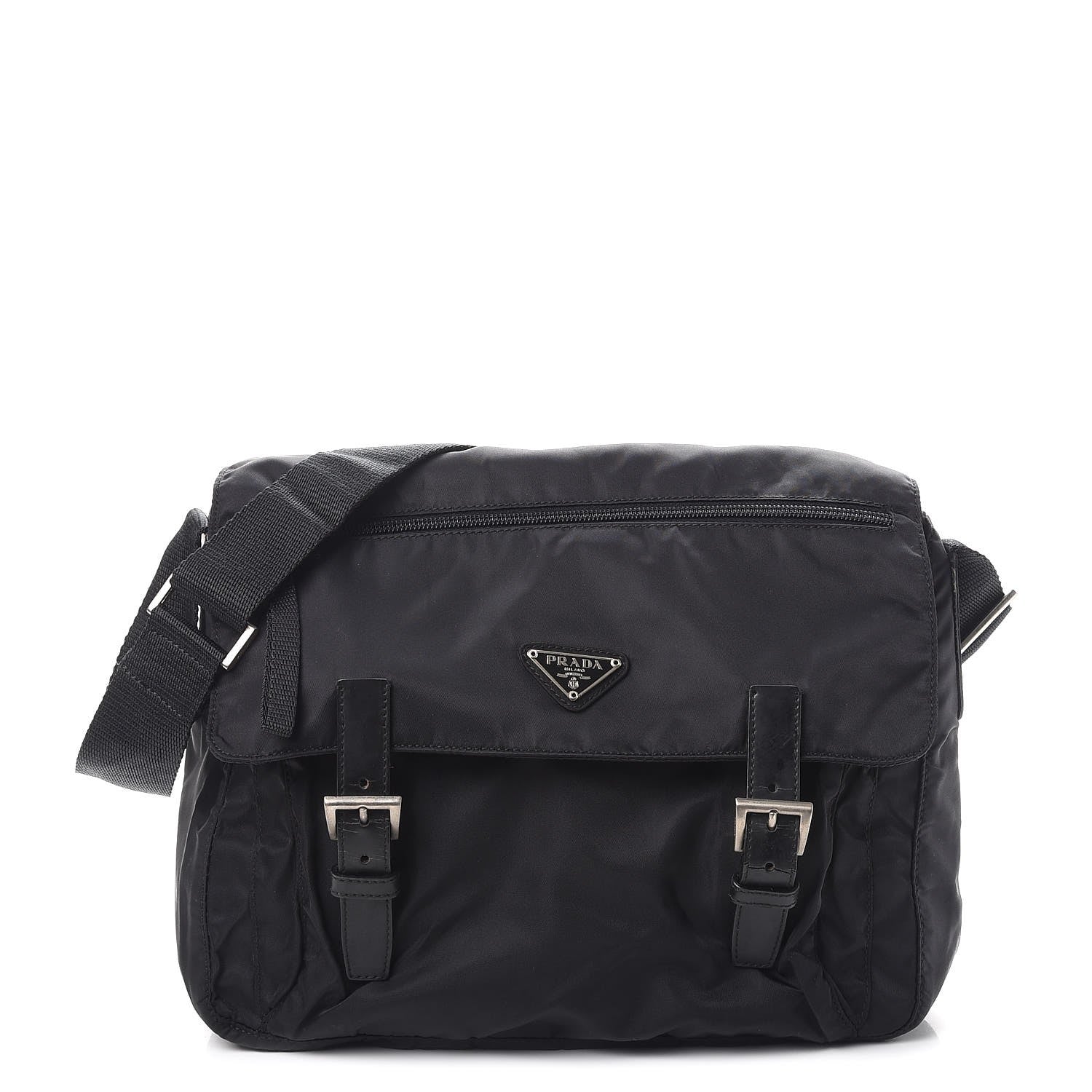 Prada Nylon Vela Messenger Bag Black 1 of 9