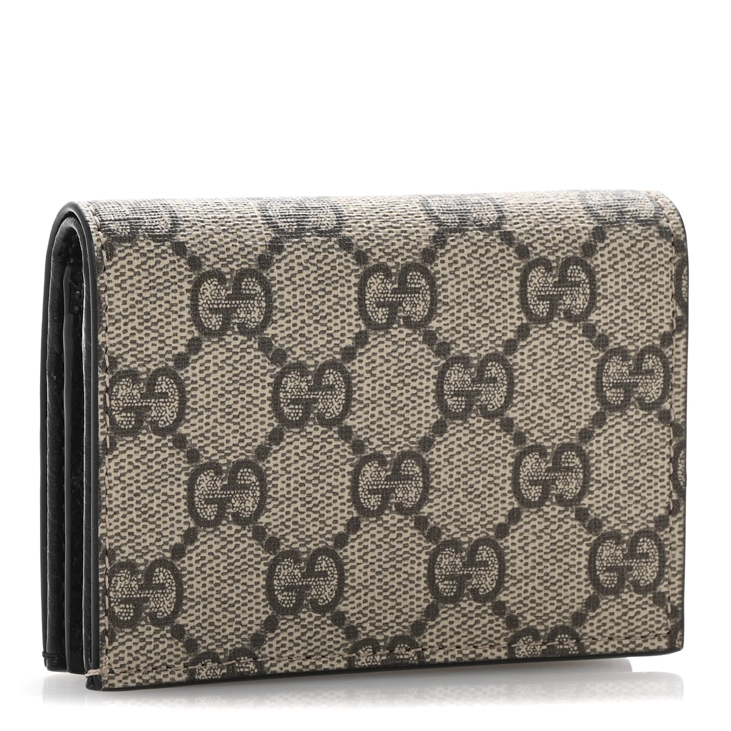 Dollar Calfskin GG Supreme Monogram GG Marmont Card Case Black Beige Ebony