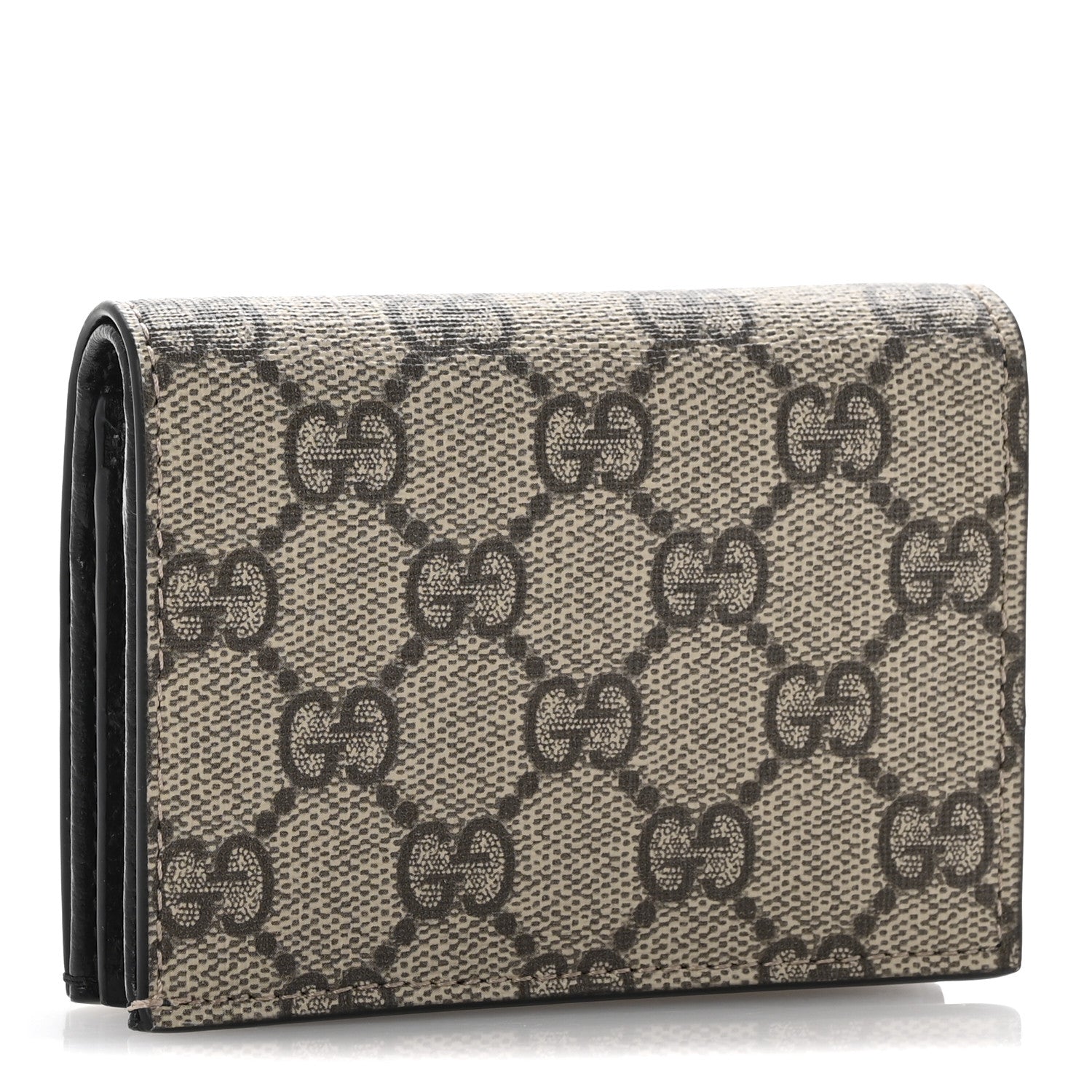 Gucci Dollar Calfskin GG Supreme Monogram GG Marmont Card Case Black Beige Ebony 3 of 9
