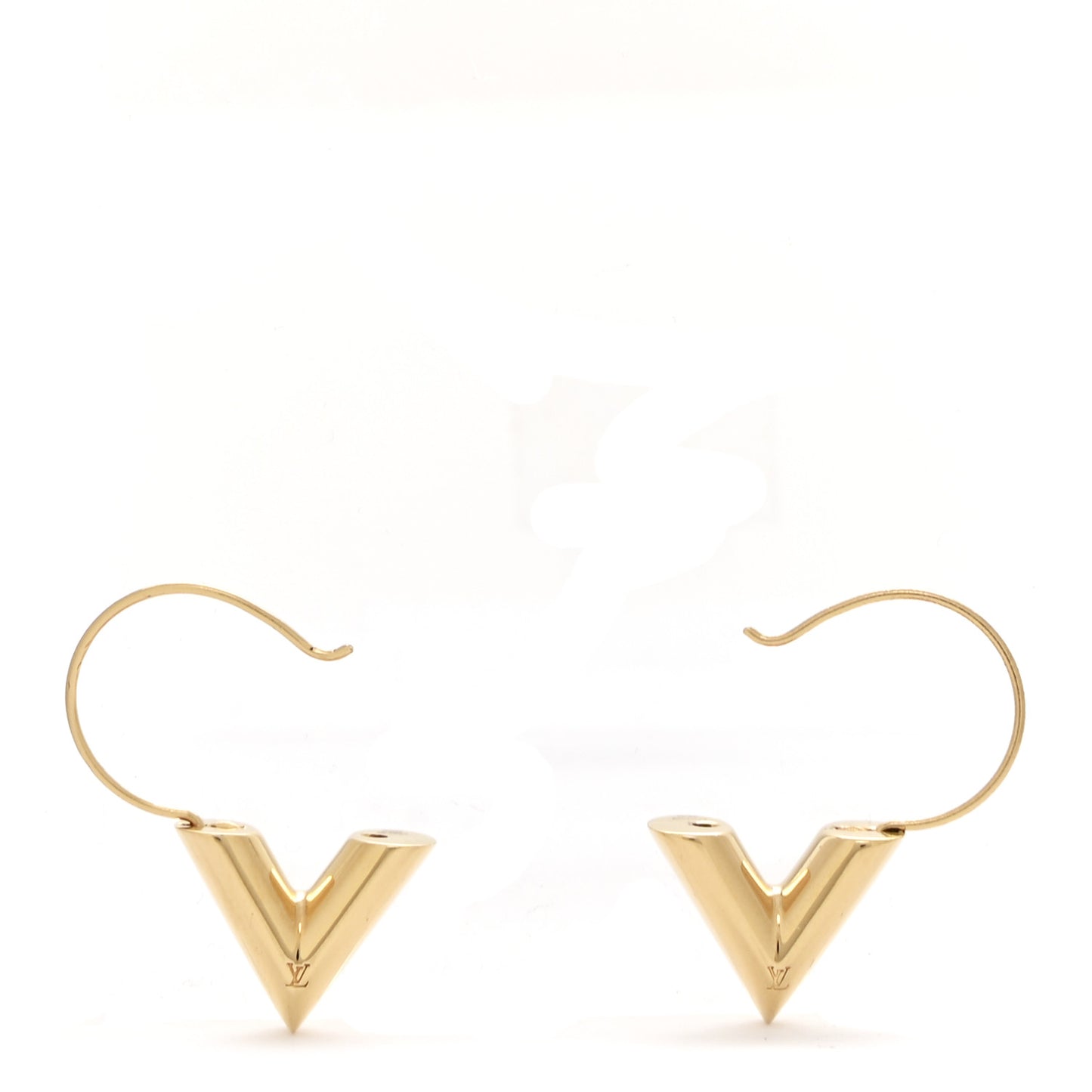 Brass Essential V Hoop Earrings Gold
