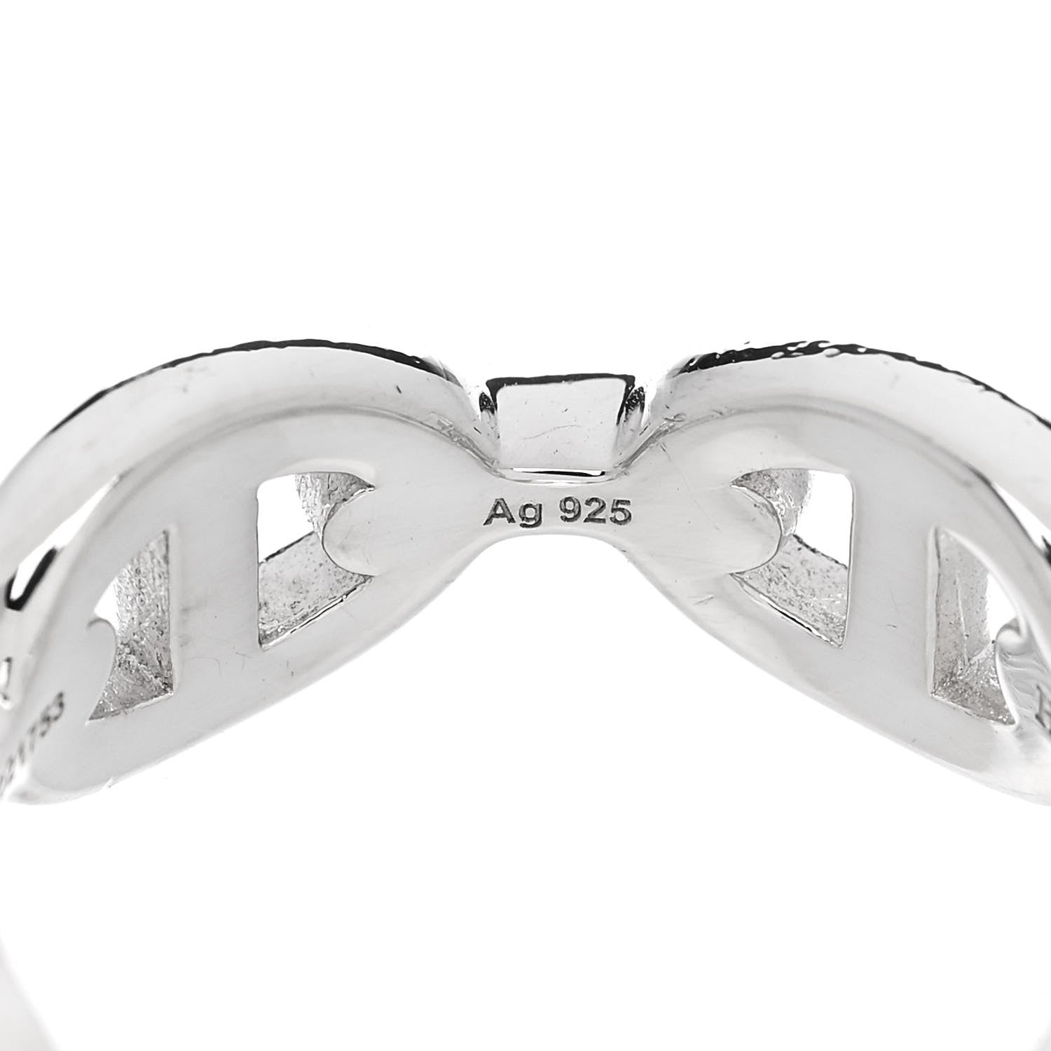 Hermes Sterling Silver PM Chaine d'Ancre Enchainee Band Ring 54 6.75 9 of 9