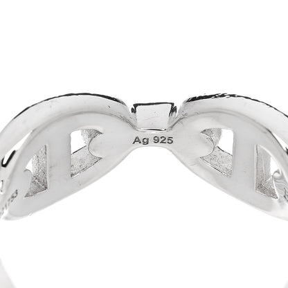 Hermes Sterling Silver PM Chaine d'Ancre Enchainee Band Ring 54 6.75 9 of 9