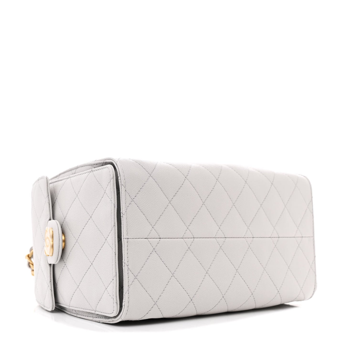 Caviar Quilted Small Chanel 25 Handbag Light Grey