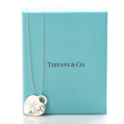 Tiffany Sterling Silver Mom Heart Tag Key Pendant Necklace 6 of 6