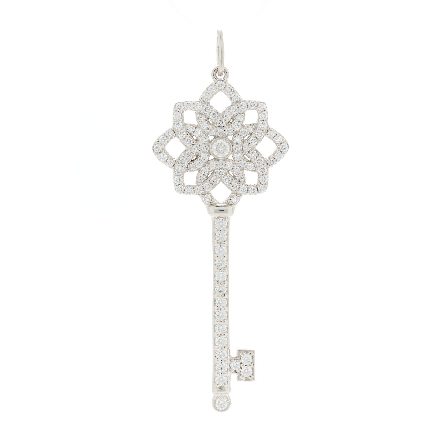 Platinum Diamond Medium Woven Key Pendant