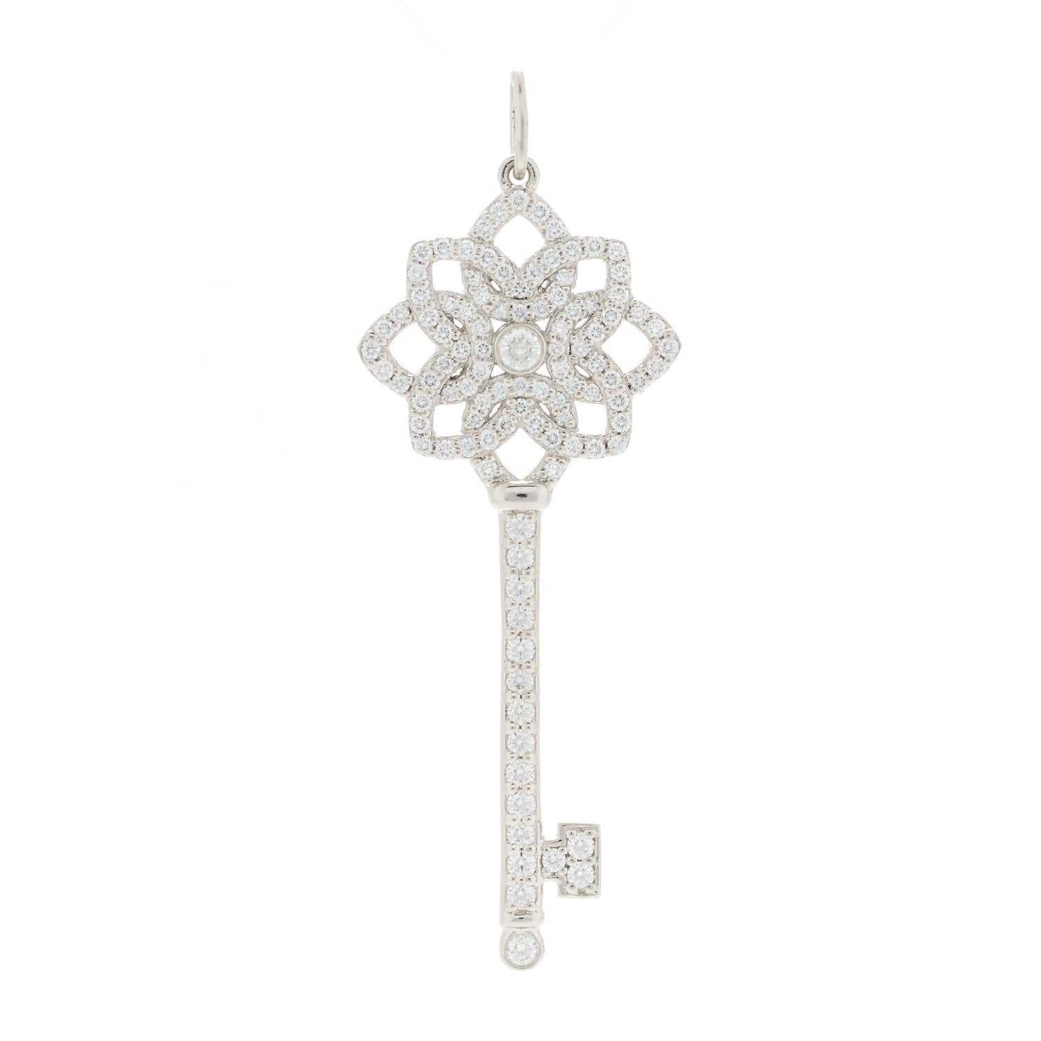 Tiffany Platinum Diamond Medium Woven Key Pendant 1 of 4