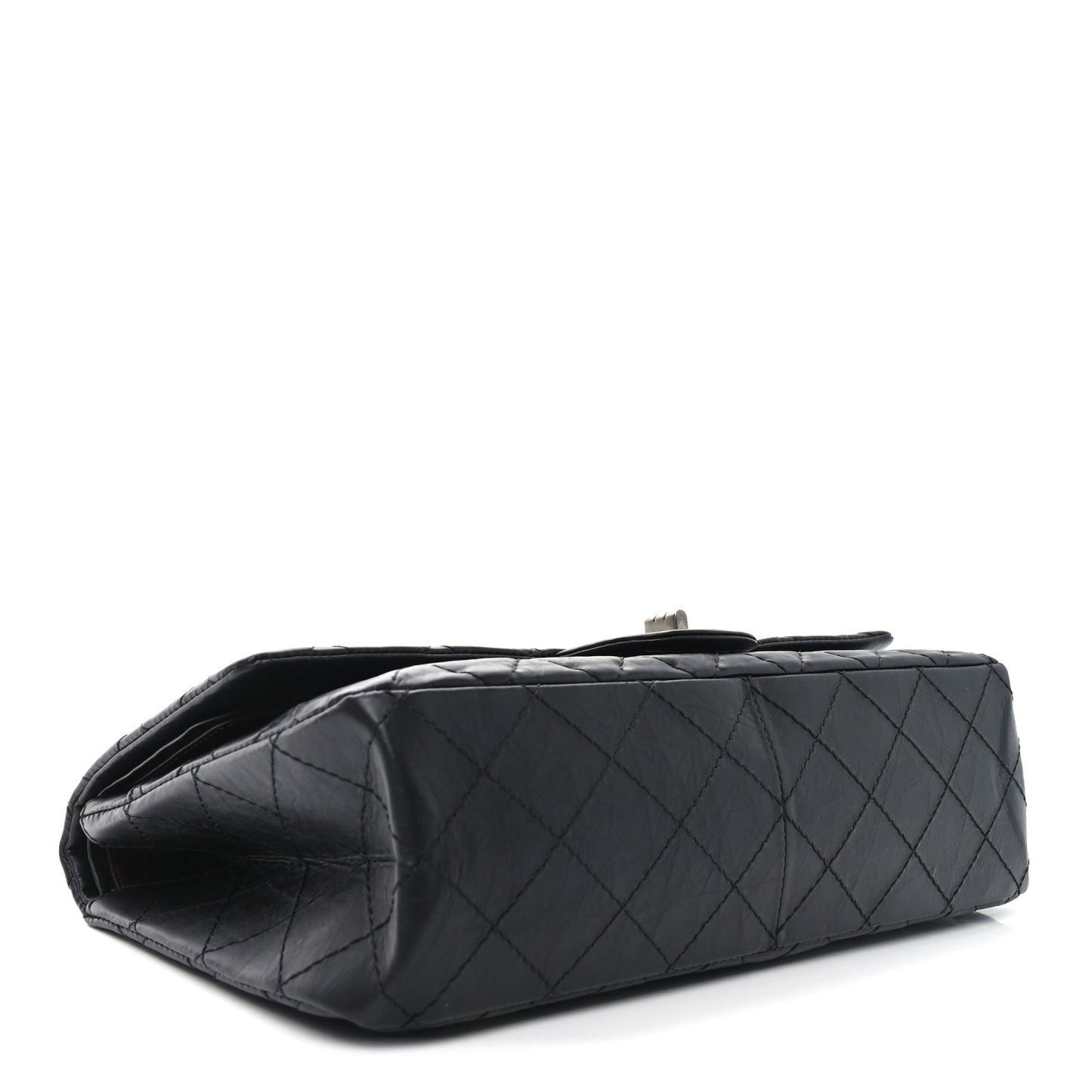 Aged Calfskin Quilted 2.55 Reissue 227 Flap Black