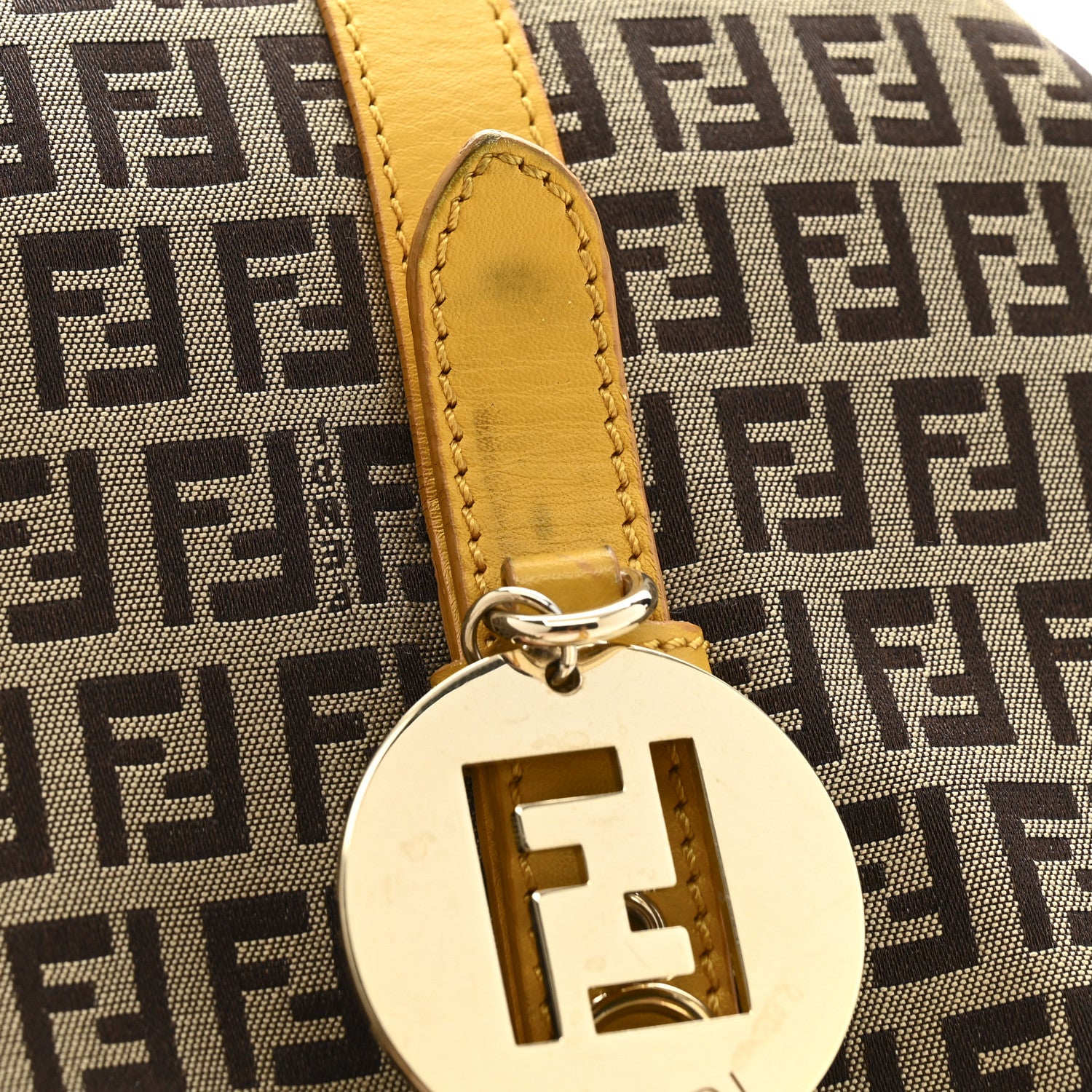 Fendi Zucchino Charm Large Shopper Tote Yellow 14 of 18
