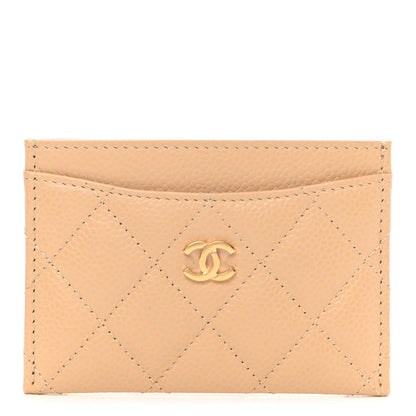 Chanel Caviar Quilted Card Holder Beige 1 of 8