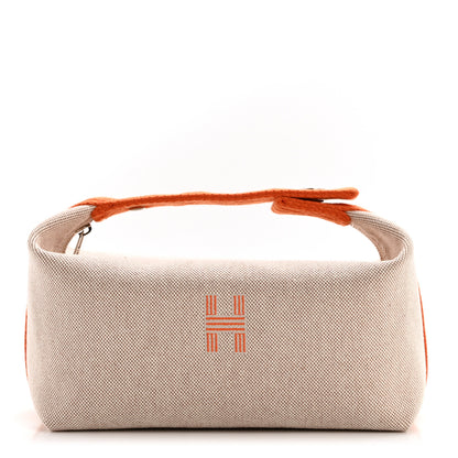 Hermes Canvas Small Bride-A-Brac Pouch Natural Orange 1 of 6