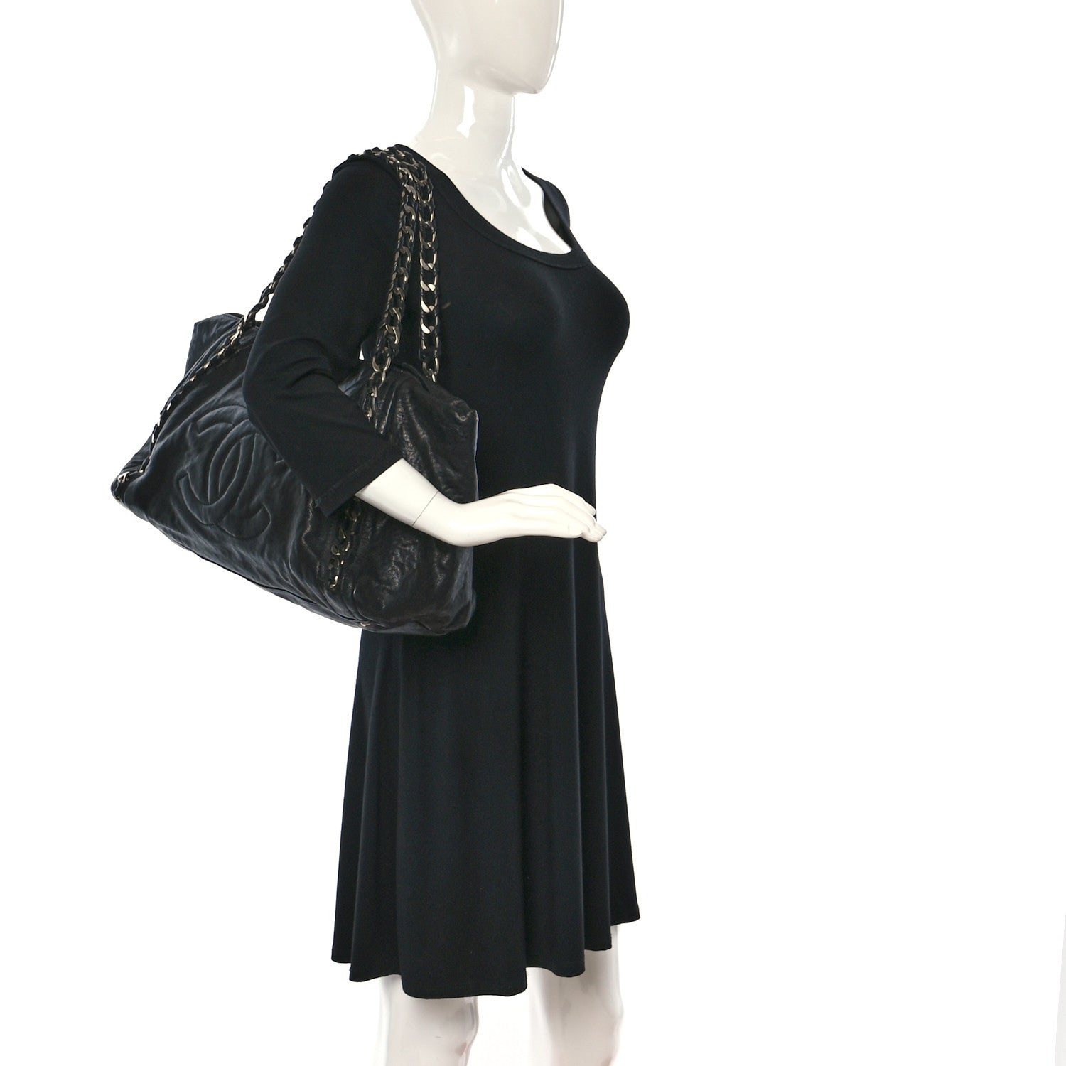 Chanel Glazed Calfskin East West Modern Chain Tote Black 2 of 15