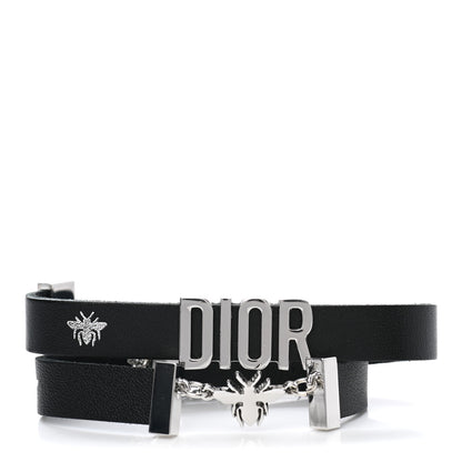 Christian Dior Calfskin Dior Bee Double Bracelet Black 1 of 4