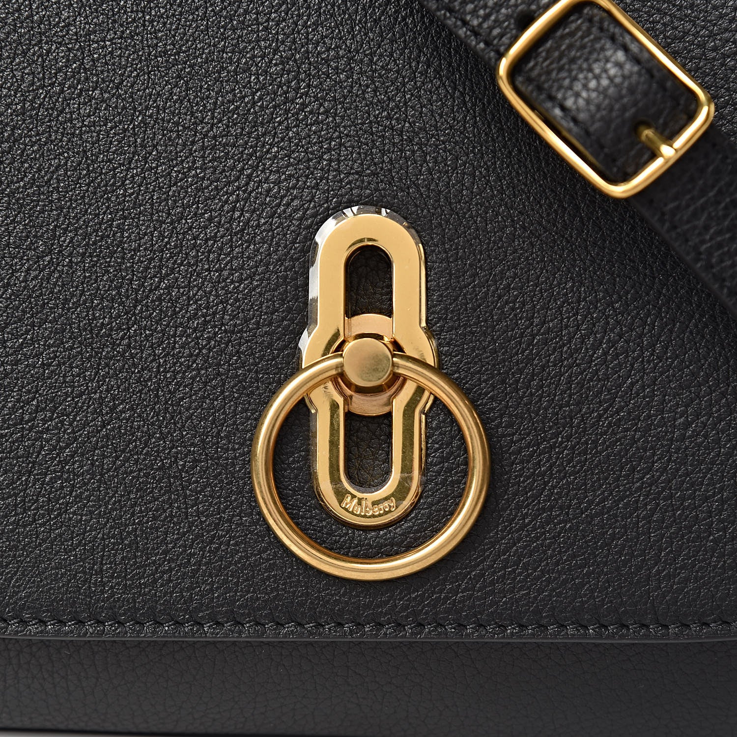 Mulberry Small Classic Grain Calfskin Amberley Satchel Black 11 of 11