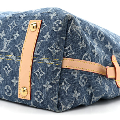 Louis Vuitton Monogram Denim CarryAll MM Blue 8 of 12