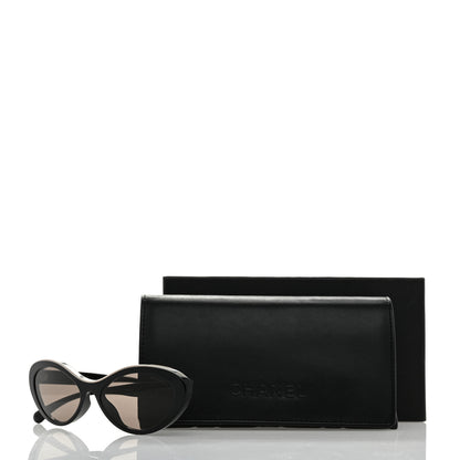Chanel Acetate Oval Sunglasses 5416 Black Beige 9 of 9