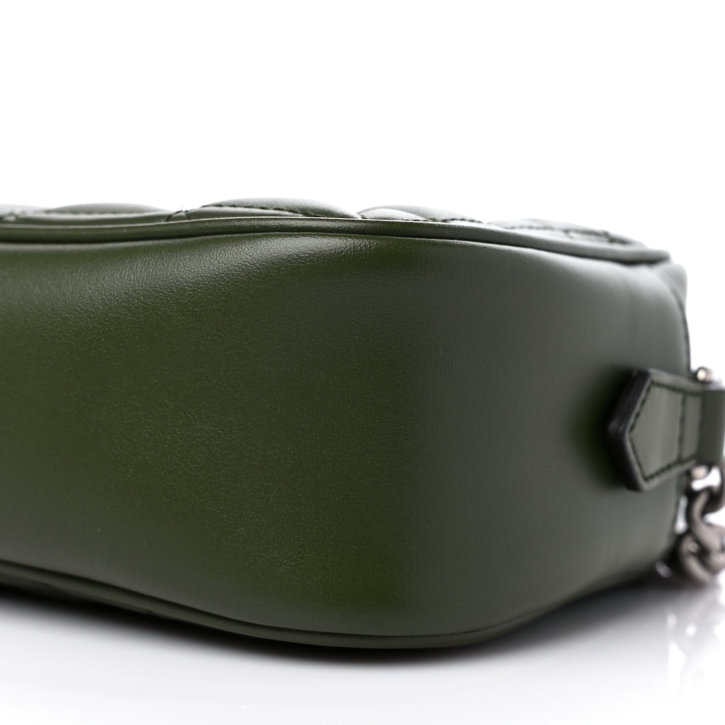 Calfskin Matelasse Aria Small GG Marmont Chain Shoulder Bag Military Wood