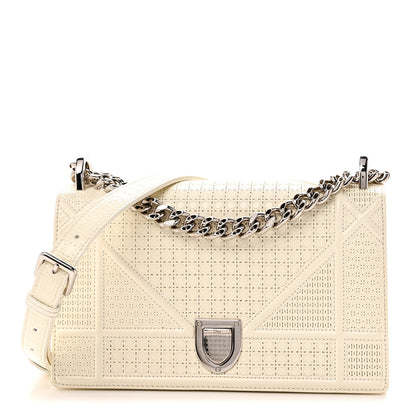 Christian Dior Patent Micro-Cannage Small Diorama Flap Bag White 1 of 9
