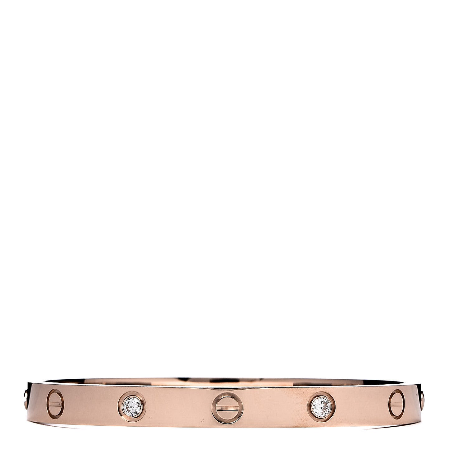 18K Pink Gold 4 Diamond LOVE Bracelet 17