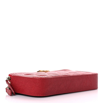 Chanel Caviar Quilted Small Boy Clutch With Chain Red 4 of 11